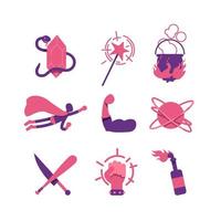 Fantasy and comic objects set vector