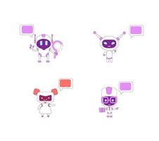 Humanoid bots characters set vector