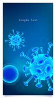 Coronavirus cell background with text space vector