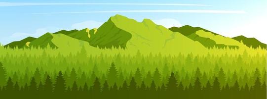 montaña y bosque de coníferas vector