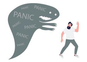 Man with panic attack vector