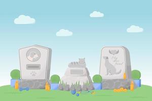 Pet memorial headstones vector