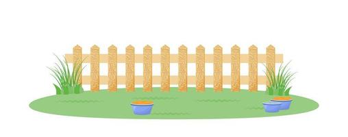 Backyard with fence vector