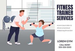 Fitness trainer services banner vector