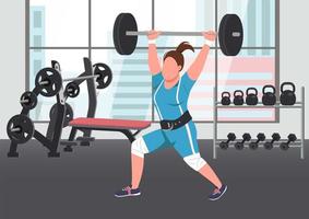 Woman weightlifting scene vector