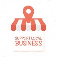 Support local business campaign with store building vector