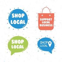 Support local business campaign icon set vector