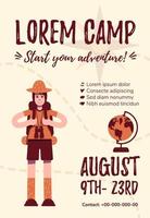 Summer camp poster template vector