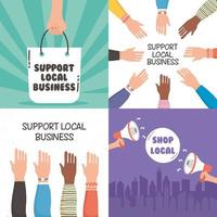 Support local business campaign set vector