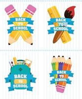 Back to school poster set with school supplies vector