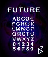 Future glitch font template vector