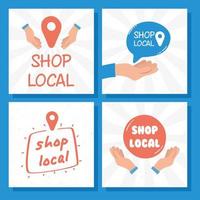 Support local business campaign set vector