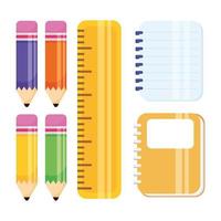 School materials icon set vector