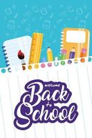 Back to school poster with school materials vector