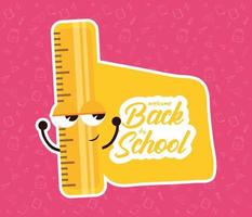 Back to school composition with kawaii character vector