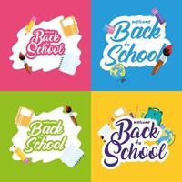 Back to school poster with school supplies vector