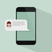 Flat Style Mobile phone with messaging vector