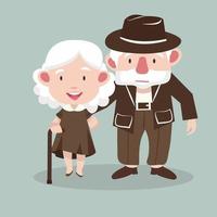 Elderly couple people vector