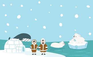 North Pole Arctic  Background vector