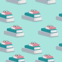 Stack of books with glasses  pattern vector