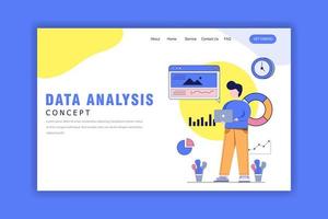 Flat Design Concept of Data Analysis vector