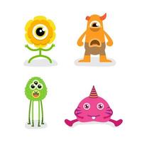 Funny Character Design of Monster Bundle vector