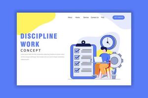 Flat Design Concept of Discipline Work, Time Management vector