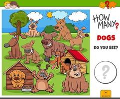 How many dogs educational task for kids vector