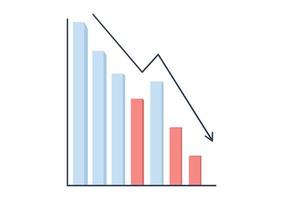 Decreasing bar graph vector