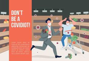 Don't be a covid idiot banner vector