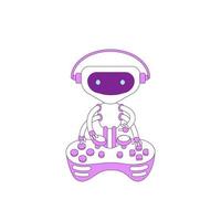 Robot playing console joystick vector