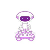 Robot playing console joystick vector