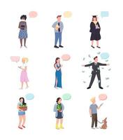 conjunto de personajes de conversación vector