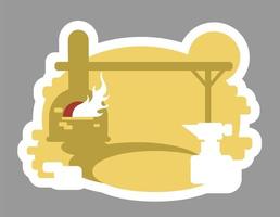 Medieval smithy badge vector