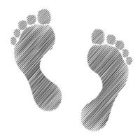 Two man's footprints in sketch style vector