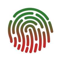 Fingerprint with red-green gradient vector