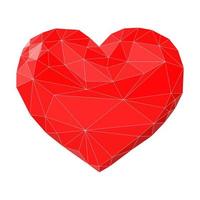 Heart made of triangles vector