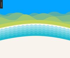 Summer beach landscape background vector