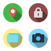 Set of 4 flat icons - location, lock, tooltips, photo vector