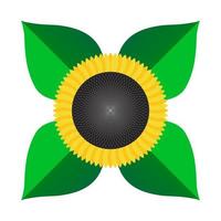 Sunflower icon isolated stylish flat color vector