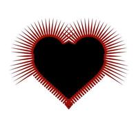 Prickly gothic heart red and black art. vector