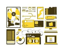 conjunto de objetos de dispositivos de almacenamiento de datos vector