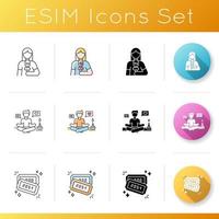 Social media influencer icons set. vector