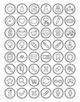 Medical linear icons set vector