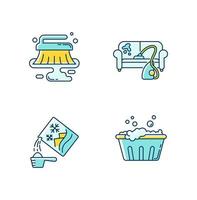 Cleanup service color icons set. vector