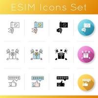 Social media campaign icons set. vector