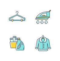 Laundry, clothes care icons set. vector