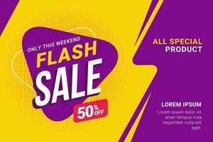 Flash sale discount banner template vector