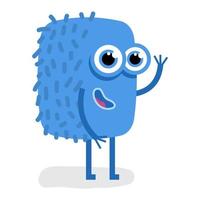 Cute Blue Square Halloween Monster