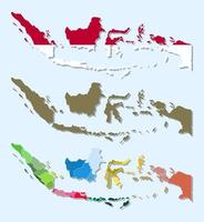 Flat design indonesia map infographic vector